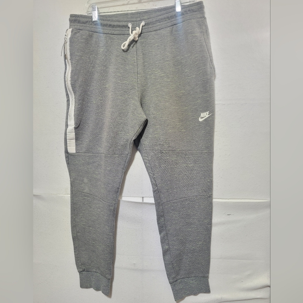 NIKE TECH FLEECE JOGGER PANTS 1.0 MEN'S SIZE XL GRAY NEON  GREEN 545343-091